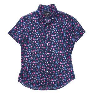 NEW Bonobos Slim Fit Short Sleeve Resort Button Down Shirt Navy Floral Medium